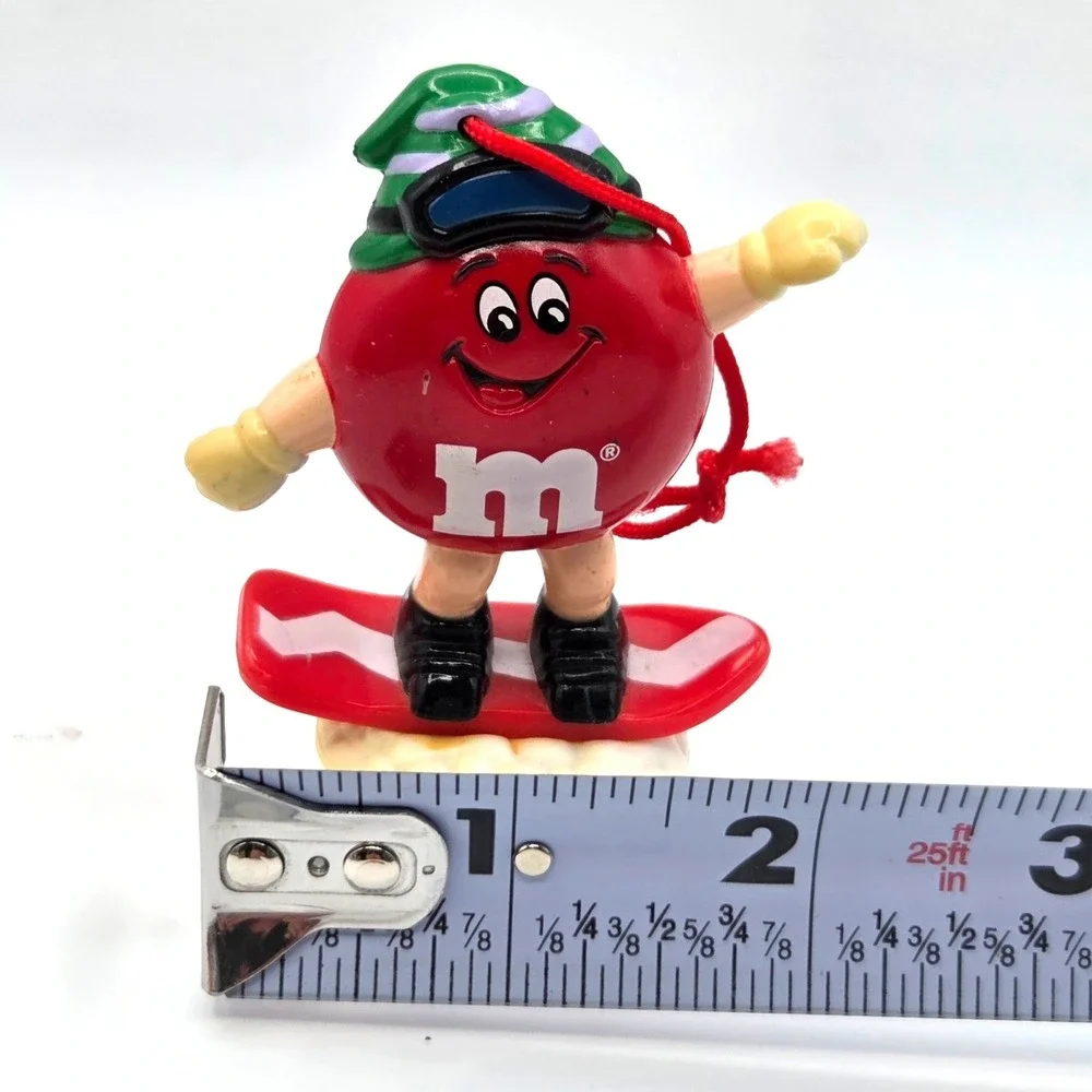 Vintage 1996 Red M&M Snowboard Hat‎ Goggles Christmas Ornament Tube Topper